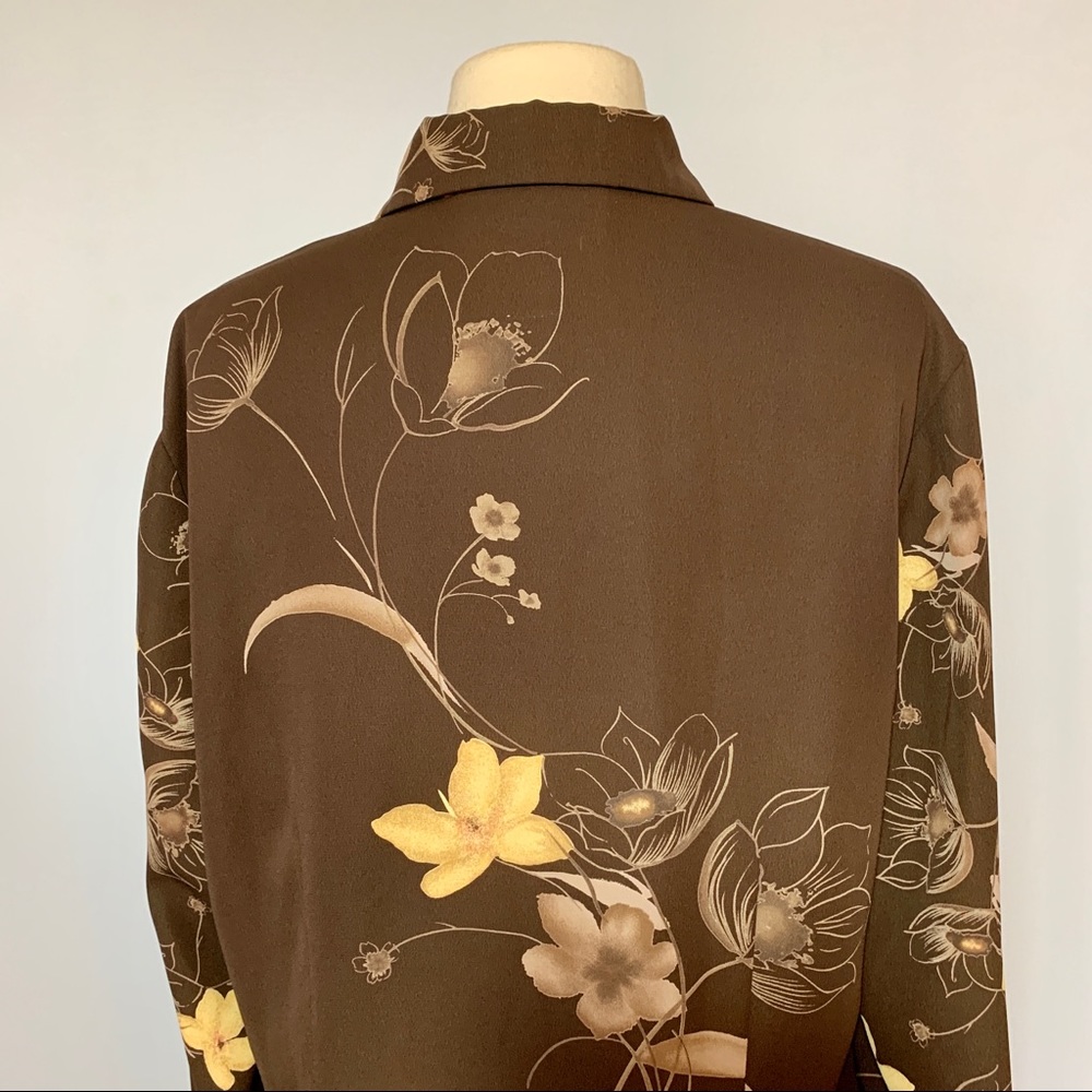 Vintage 1970's Brown Floral Blouse - Picture 4 of 12